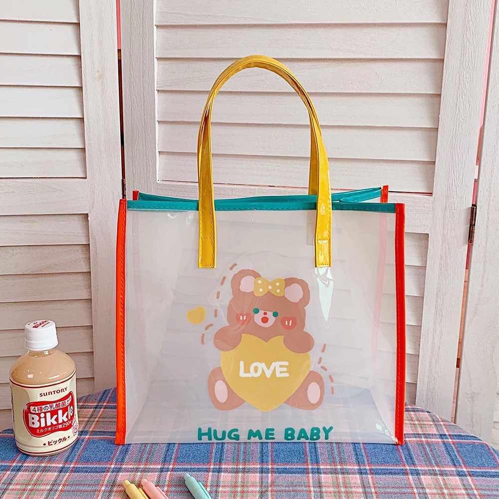 Transparent jelly bear/ bunny shoulder Bag / daily bag / Clear
