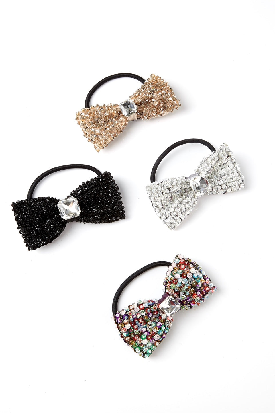 Big Bow Crystal beads Hair Tie & Bracelet handmade – Little Light