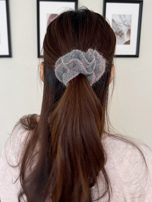Soft Ruffle Scrunchie – Cozy Knit Collection