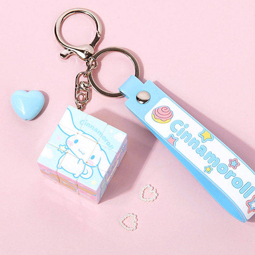 Sanrio Character Cube Keyring Collection – Kuromi, Cinnamoroll, Hello Kitty, Hangyodon