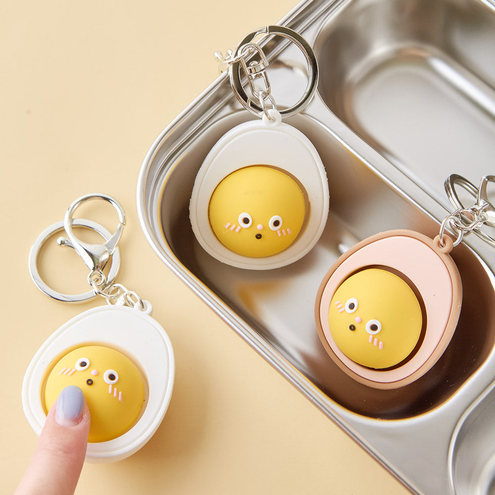 Boiled Egg vs Roasted Egg Clicker Key cap Keychain - Luckyplanetusa