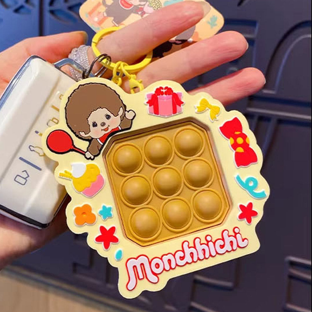 Monchhichi Push Pop Keychain – Sensory Fidget Bag Charm - Luckyplanetusa