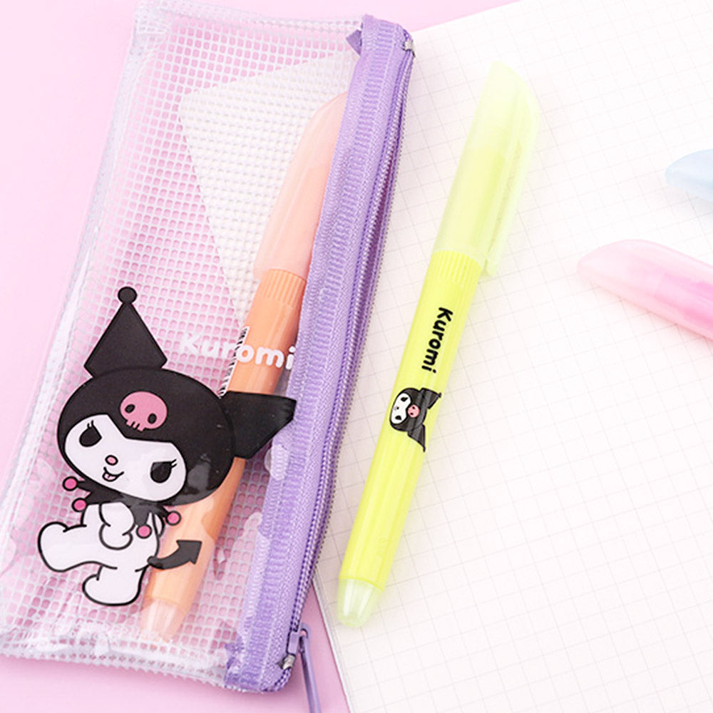 Sanrio Soft Touch Pastel Highlighter Set (4 Colors + Pouch) - Luckyplanetusa