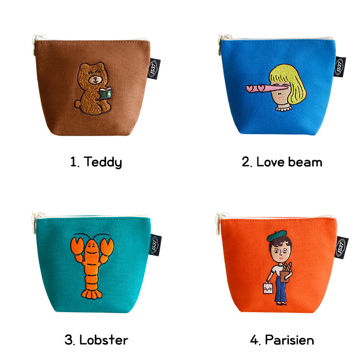 1537 Boat Pouch – Small (Embroidered Character Series) 4 design - Luckyplanetusa