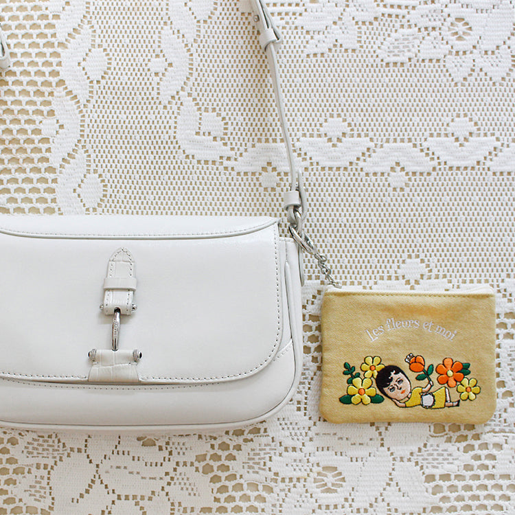 1537 Keyring Pouch – Small Embroidered Zip Pouch with Chain Ring