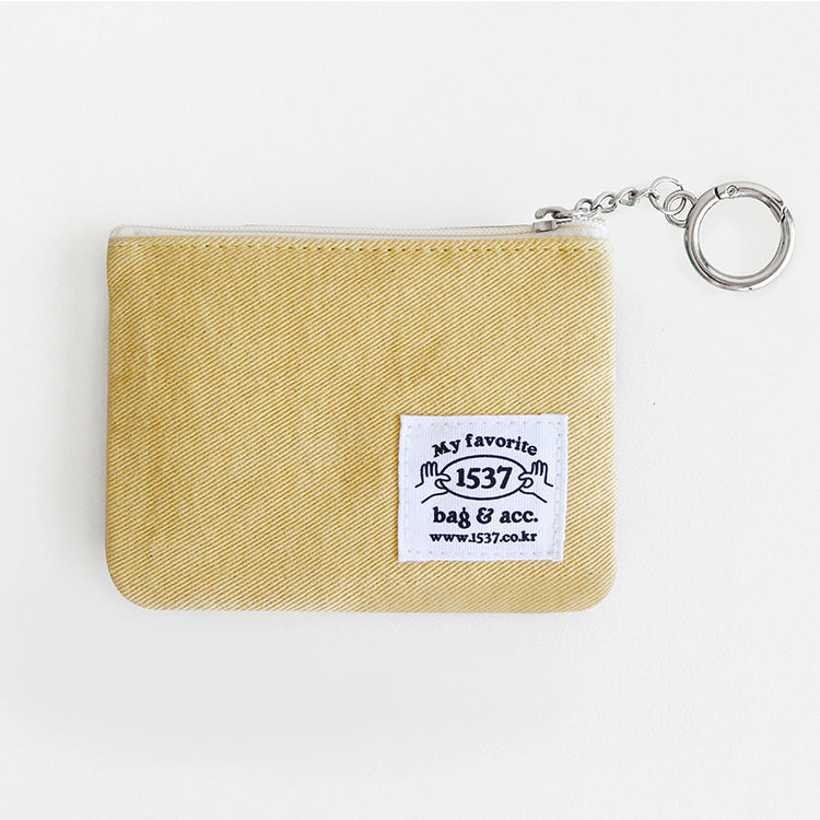 1537 Keyring Pouch – Small Embroidered Zip Pouch with Chain Ring