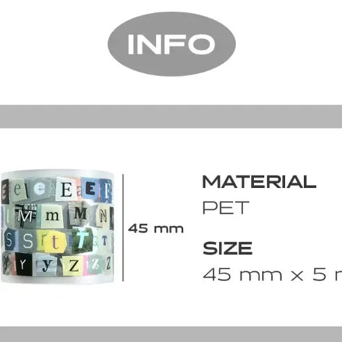 Magazine Collage Kiss Cut Tape – Alphabet & Words