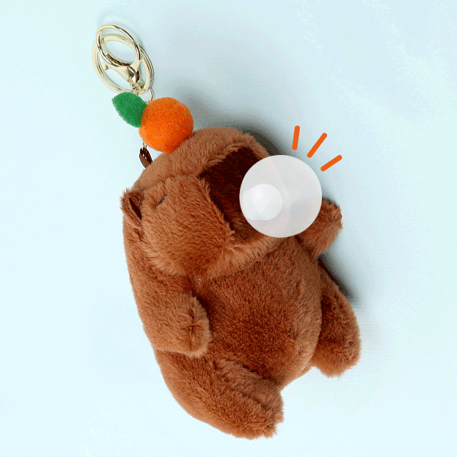 Bubble Gum Capybara Plush Keyring