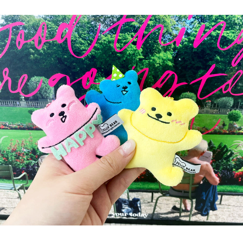 Jelly Bear Glitter Keyring – Colorful Beaded Bag Charm