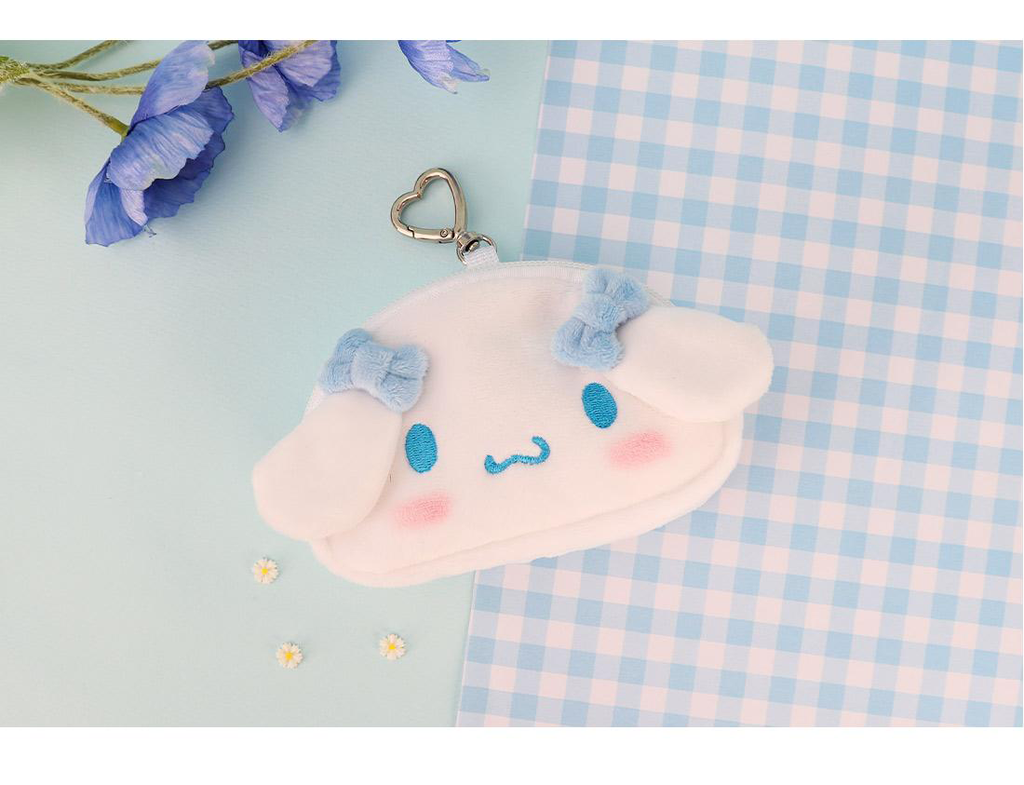Cinnamoroll Fluffy Coin Pouch with Keychain and Mirror