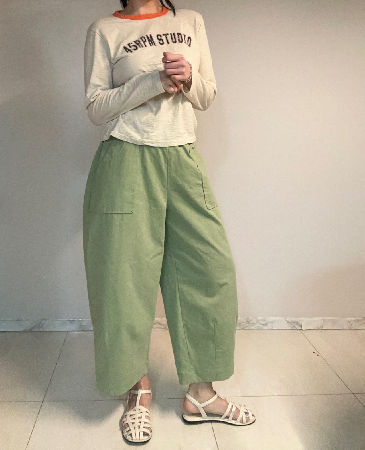 Soft Utility Cotton Wide Pants Daily Essential Made in Korea - Luckyplanetusa