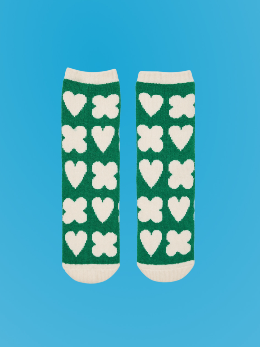 DRP Lounge Sleep Socks – Lucky Hearty Green