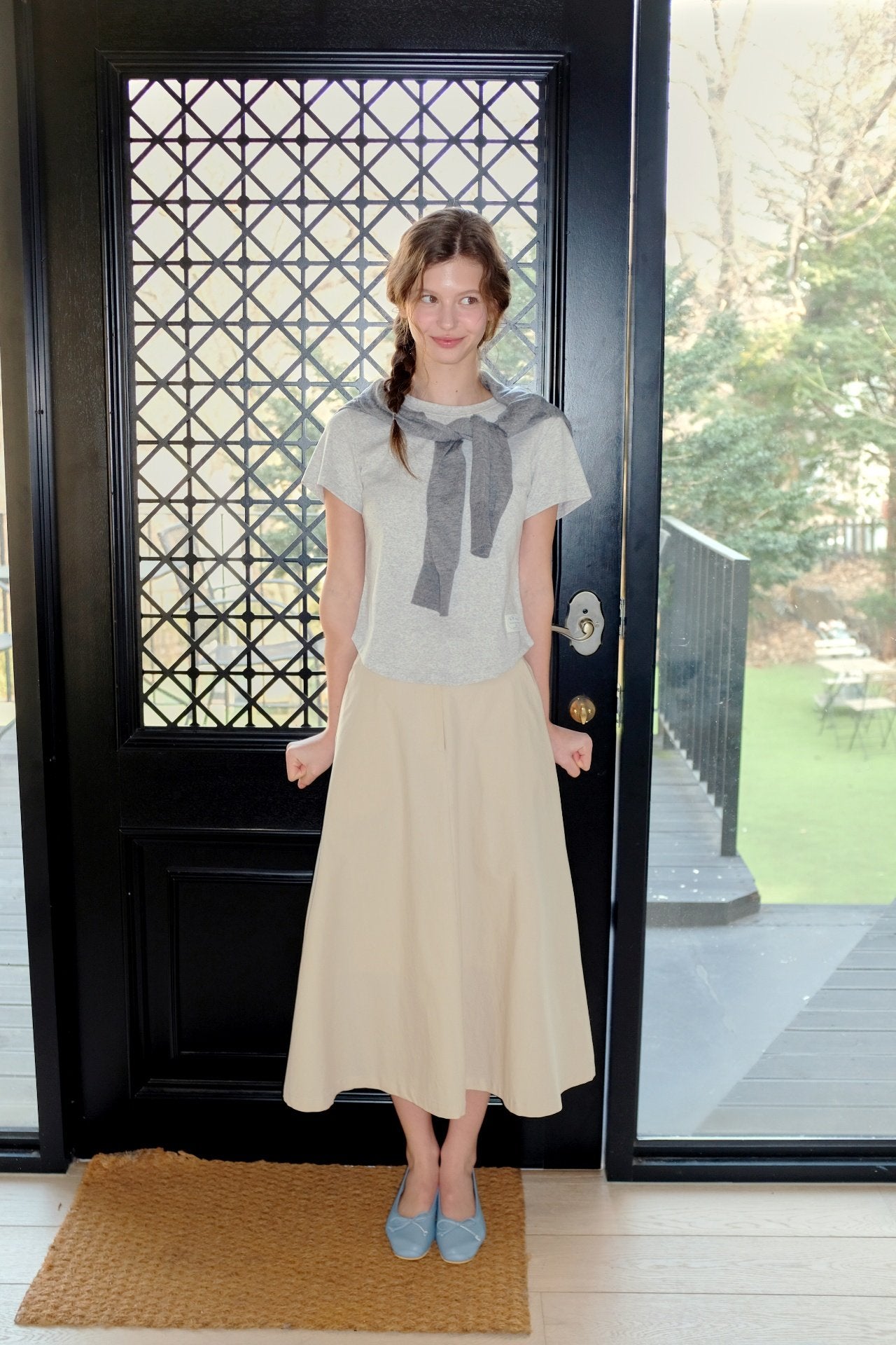 Soft Stretch Slim Fit Round Neck T-Shirt Made in Korea