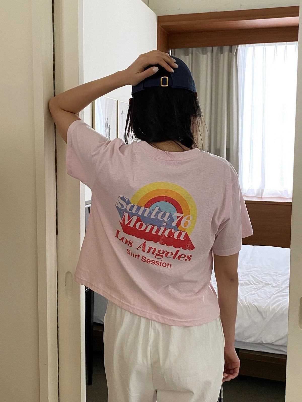Santa Monica Vintage Crop Tee Made in Korea - Luckyplanetusa