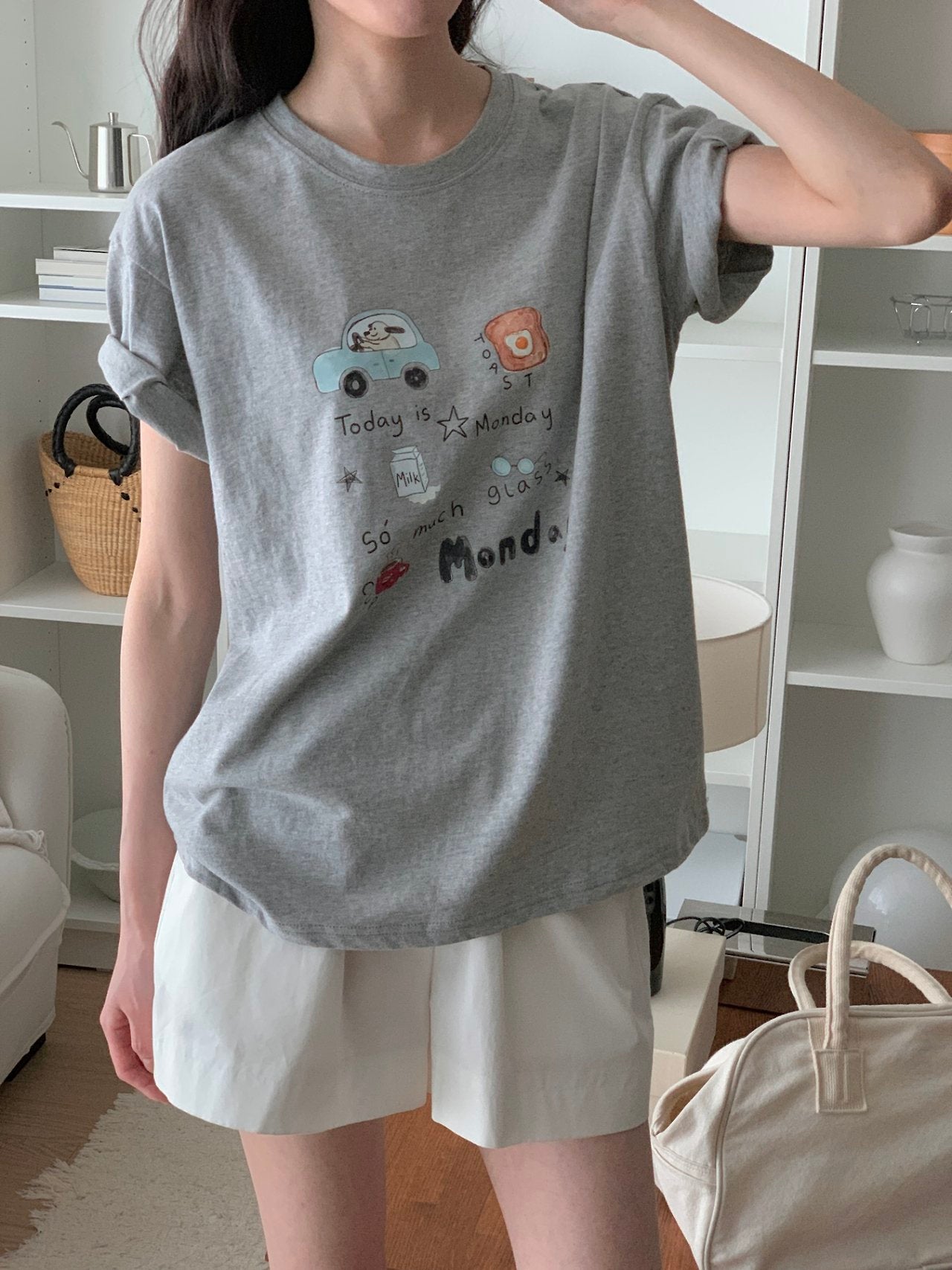Monday Mood Graphic Cotton Tee - Luckyplanetusa