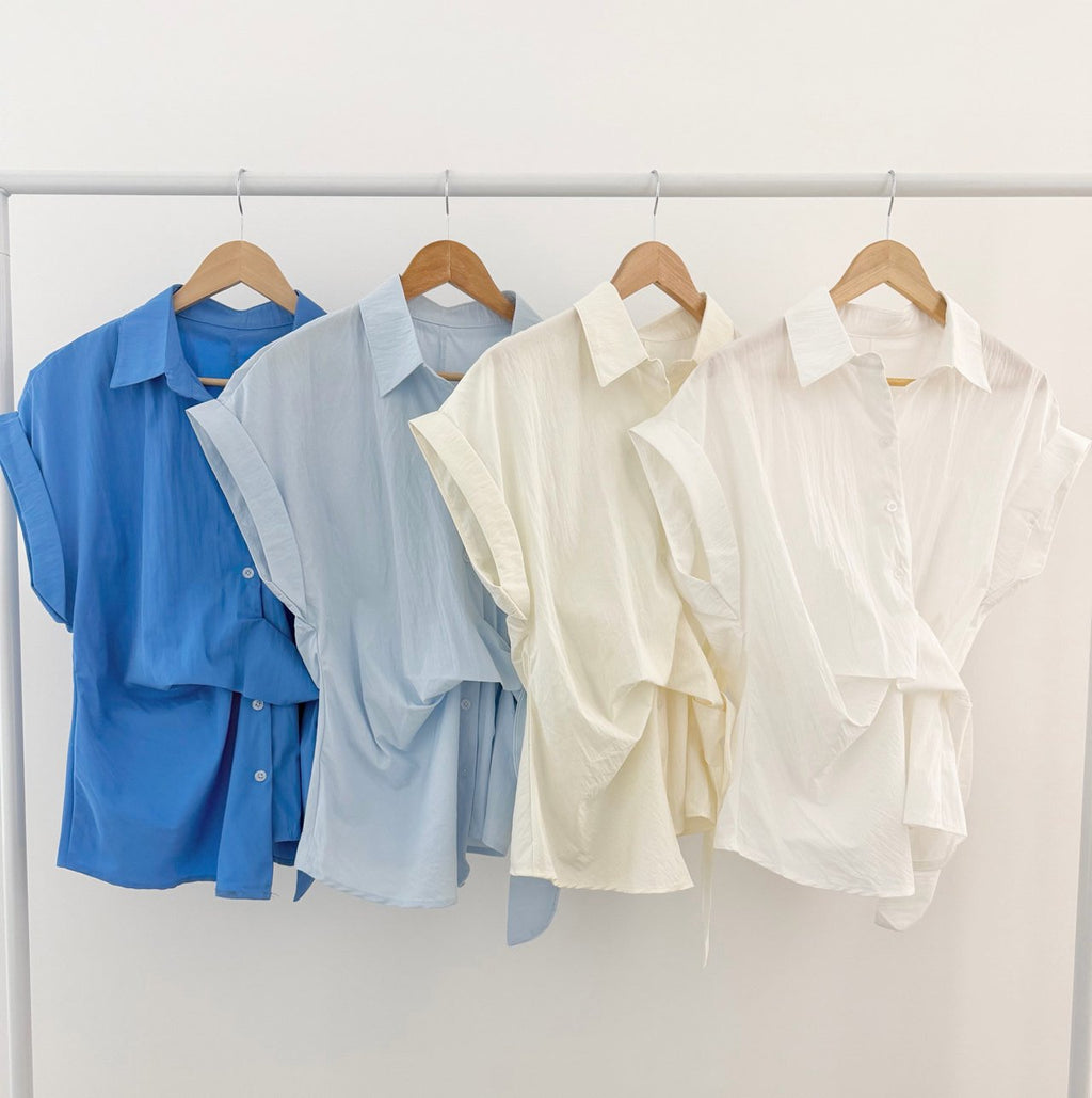 Soft Wrap Tie Blouse - Luckyplanetusa