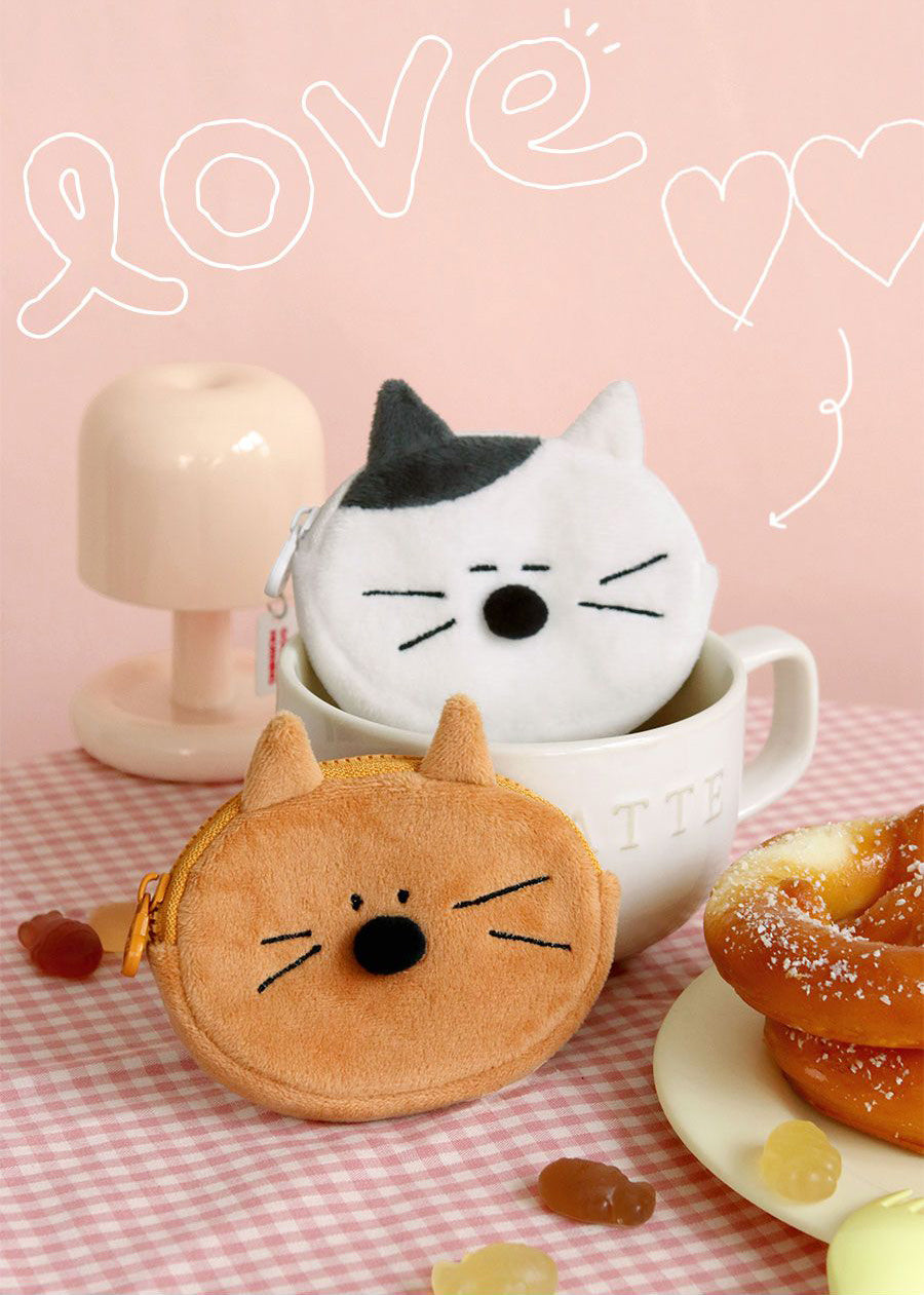 Doodle Keyring Pouch – AirPods & Galaxy Buds Case (Rabbit, Bear, Cheese Cat, White Cat)