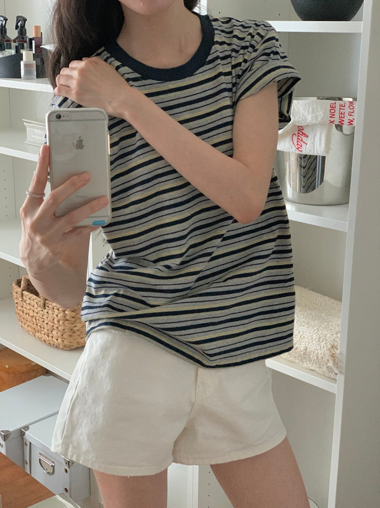 Weekend Breeze Stripe Cotton Tee - Luckyplanetusa
