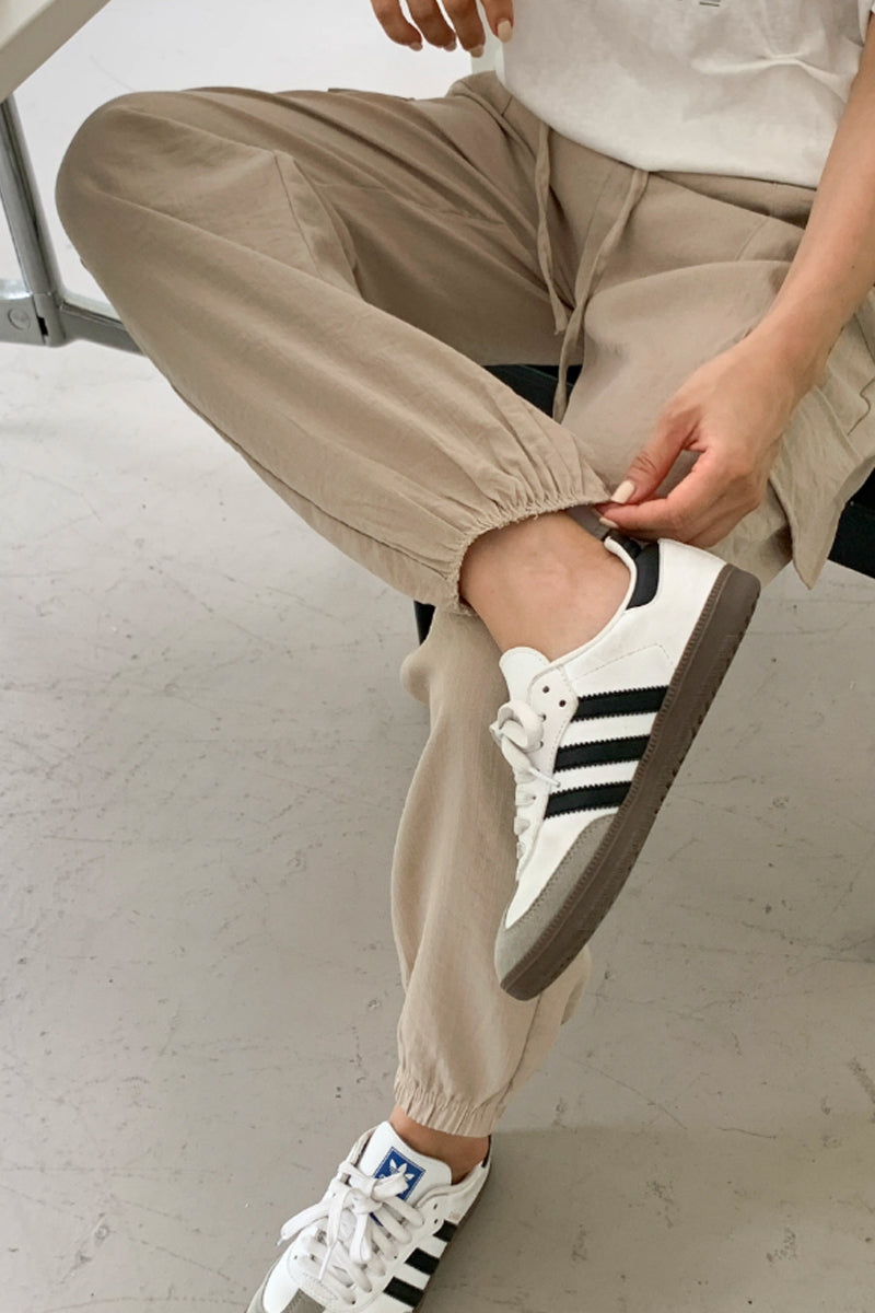 Linen Touch Utility Cargo Jogger Pants - Luckyplanetusa