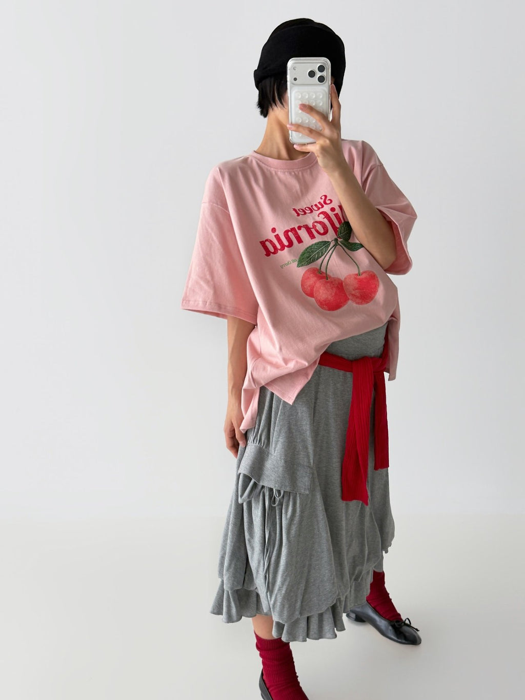 Retro Cherry Oversized Cotton Tee