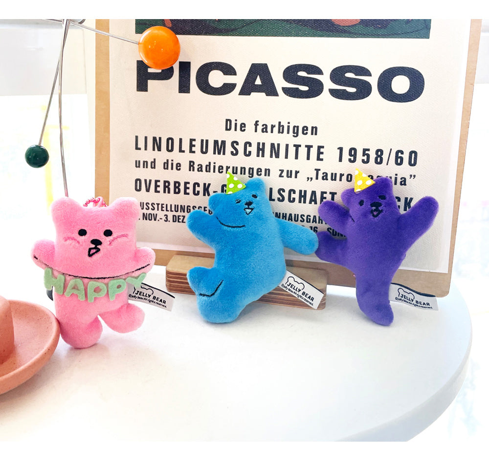 Jelly Bear Glitter Keyring – Colorful Beaded Bag Charm