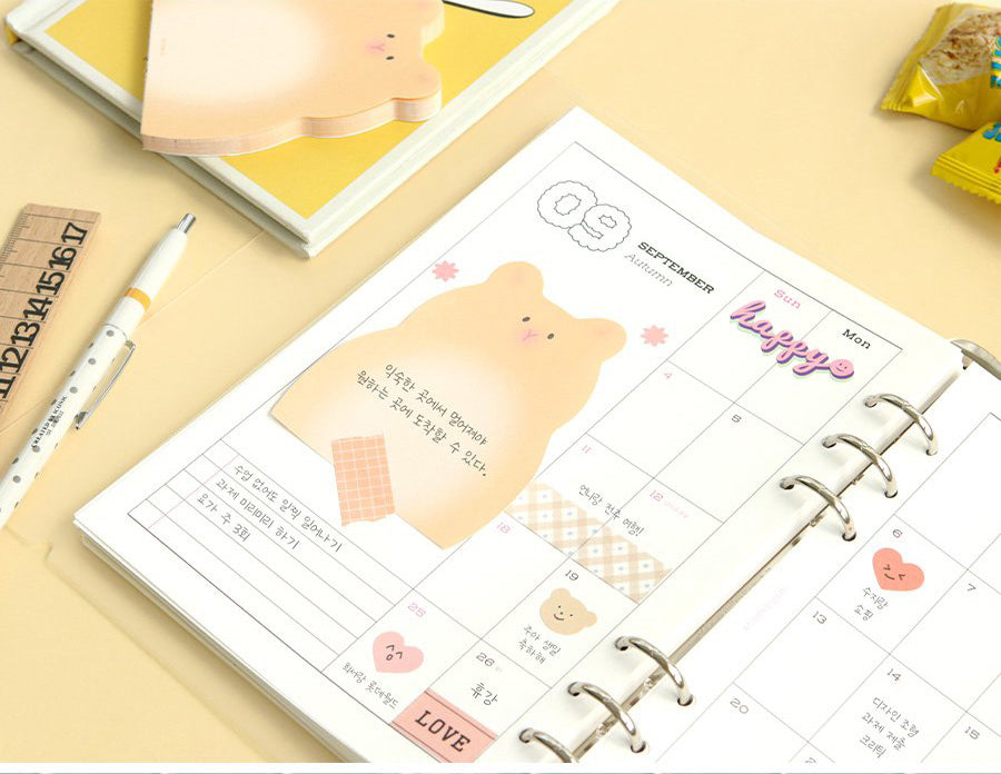 Animal Friends Mini Non-Adhesive Memo Pad – Hamster, Penguin, Dog & Cat