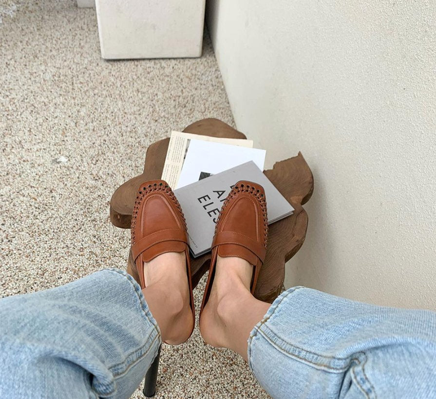 Everyday Woven Leather Mule – Soft Comfort Edition - Luckyplanetusa