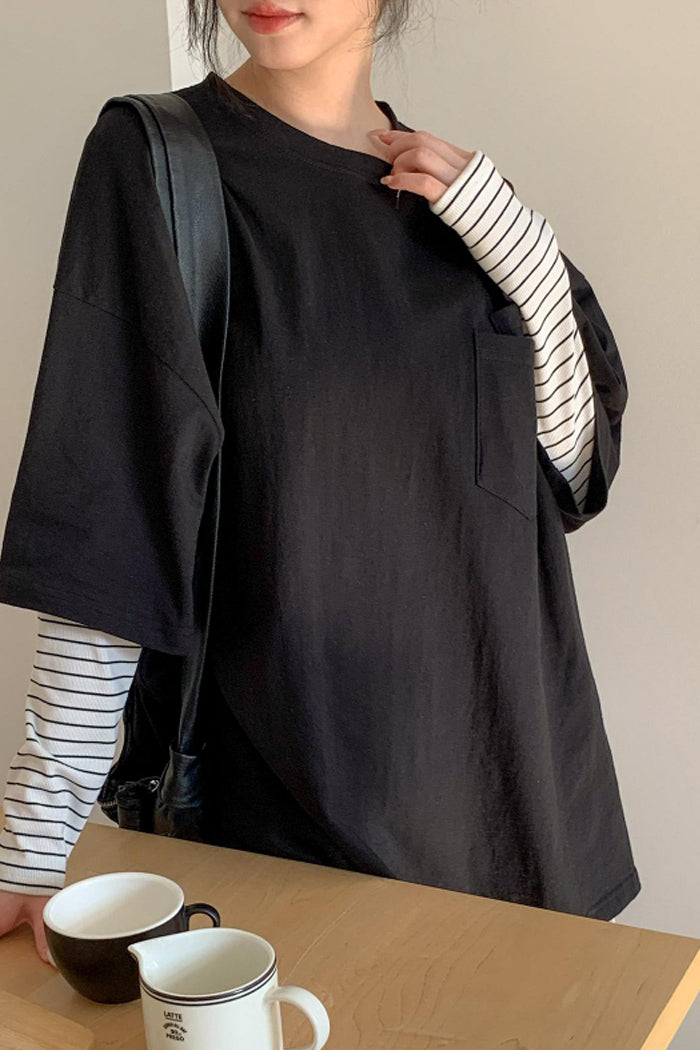 Everyday Ease Pocket Cotton Tee Made in Korea - Luckyplanetusa