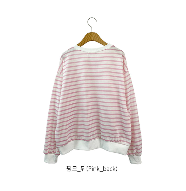 Be Happy Stripe Sweatshirt Made in Korea - Luckyplanetusa