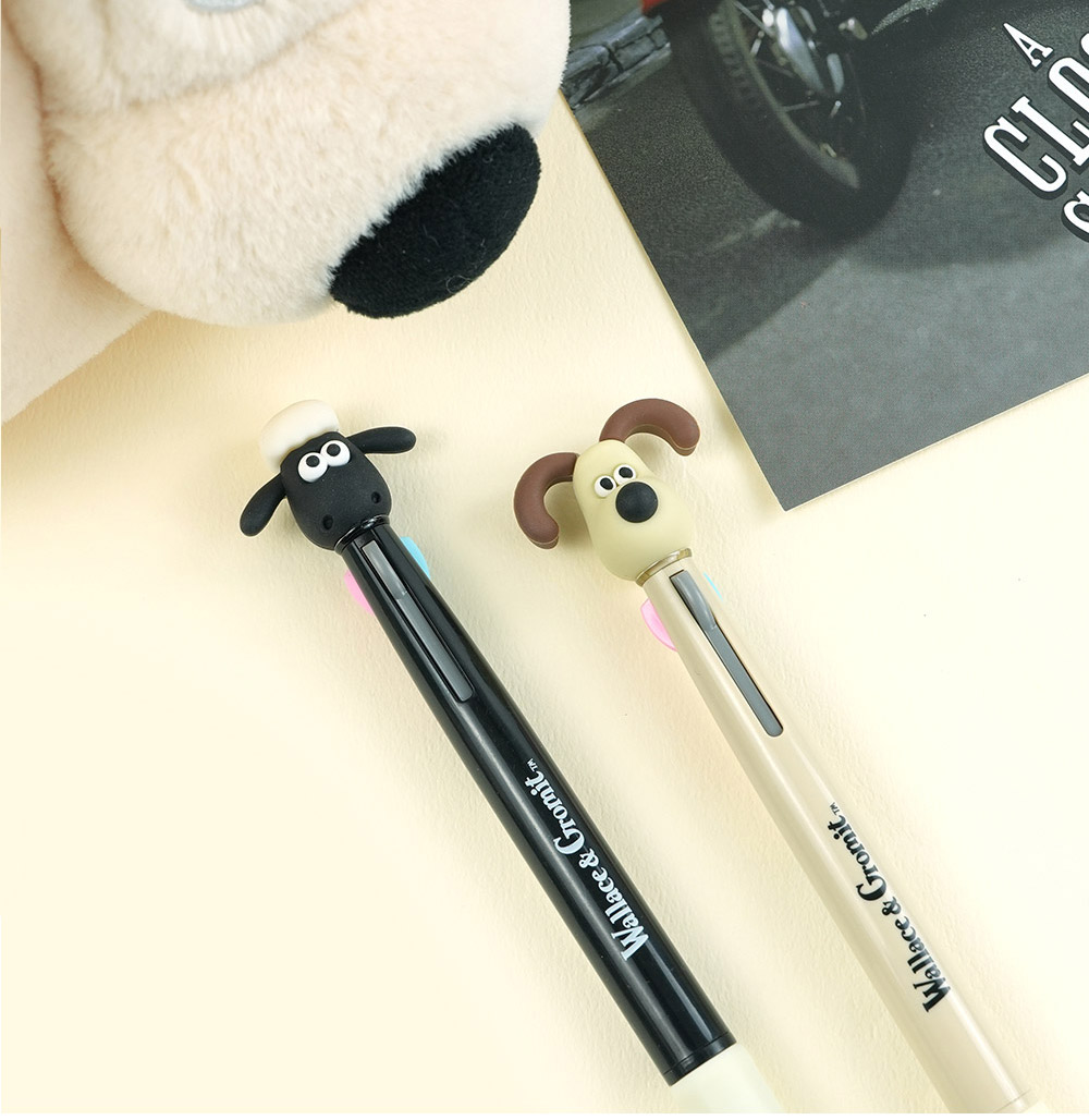 Wallace & Gromit 3-Color Figure Ballpoint Pen – 0.7mm (Gromit / Shaun)