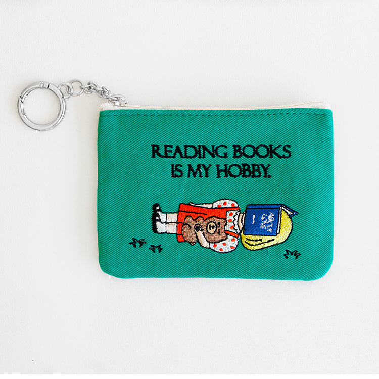 1537 Keyring Pouch – Small Embroidered Zip Pouch with Chain Ring