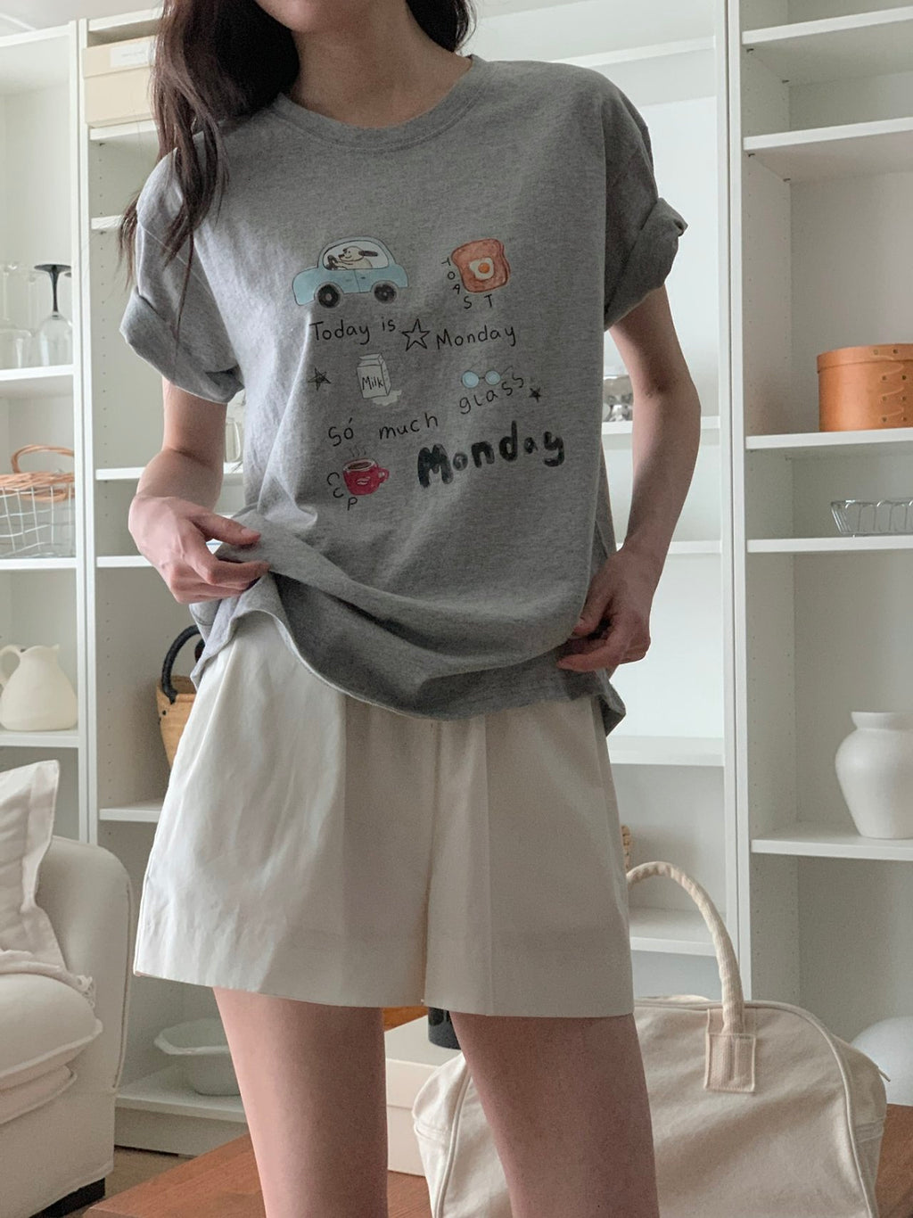 Monday Mood Graphic Cotton Tee - Luckyplanetusa