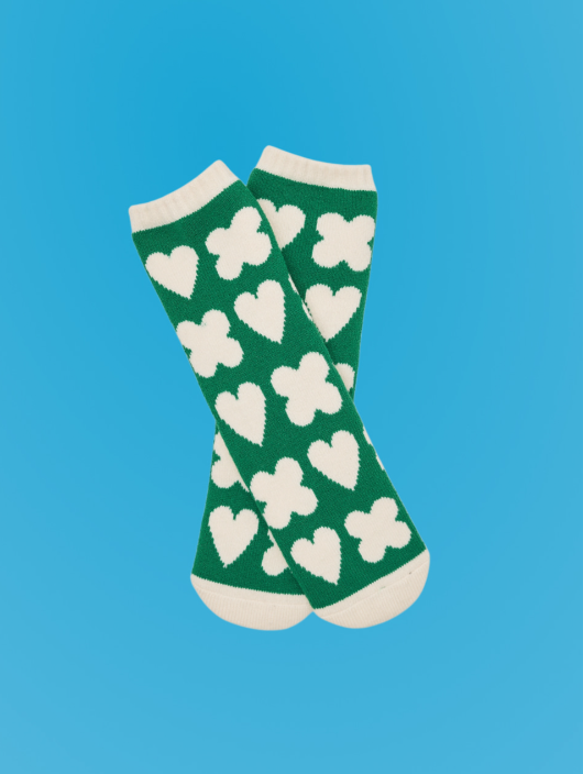 DRP Lounge Sleep Socks – Lucky Hearty Green