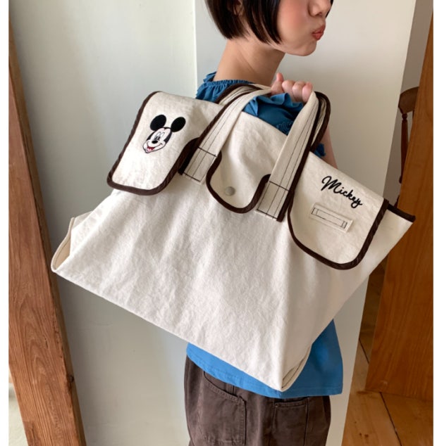 Mickey Big Canvas Tote Bag (Official Disney Licensed) - Luckyplanetusa