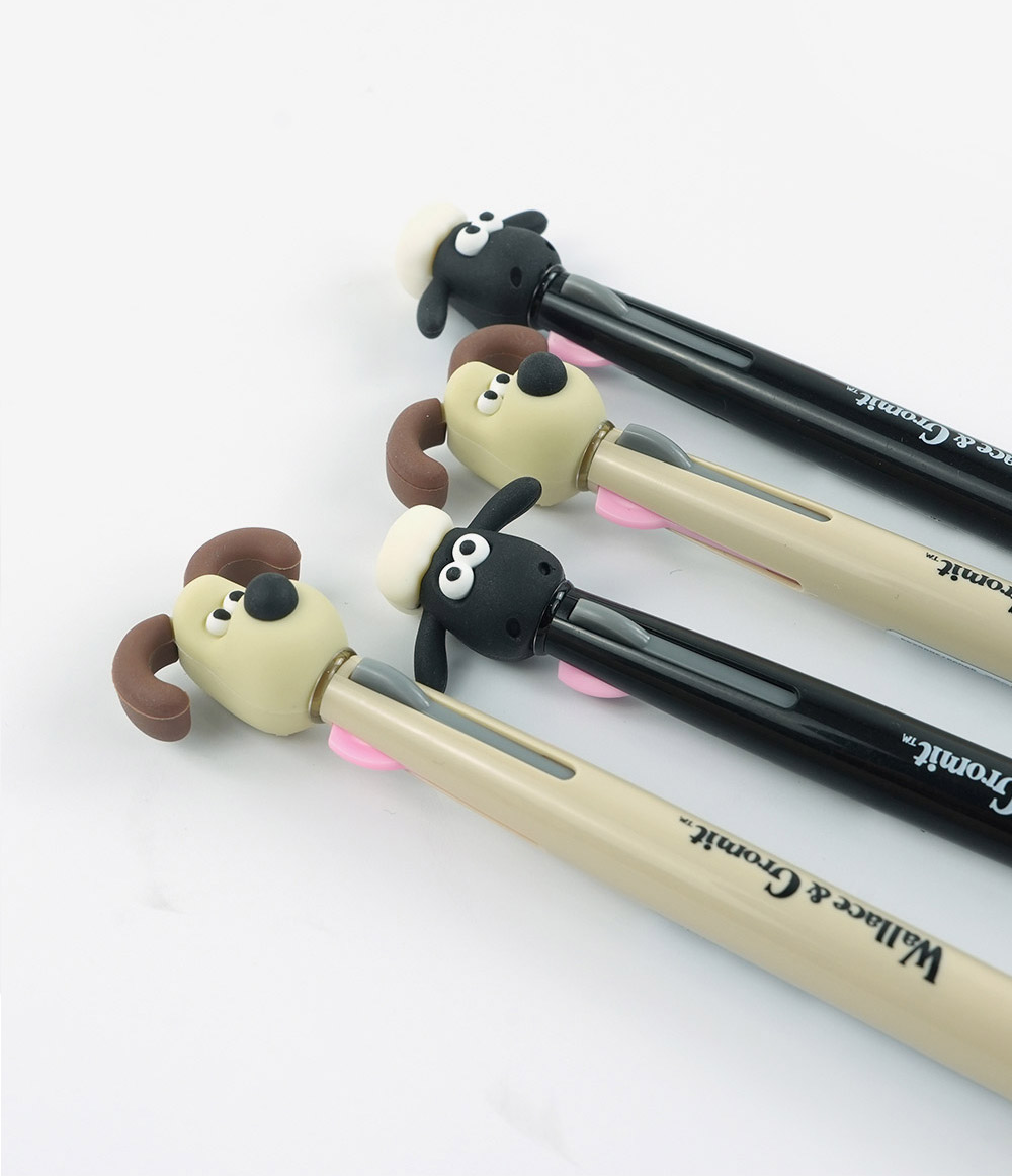 Wallace & Gromit 3-Color Figure Ballpoint Pen – 0.7mm (Gromit / Shaun)