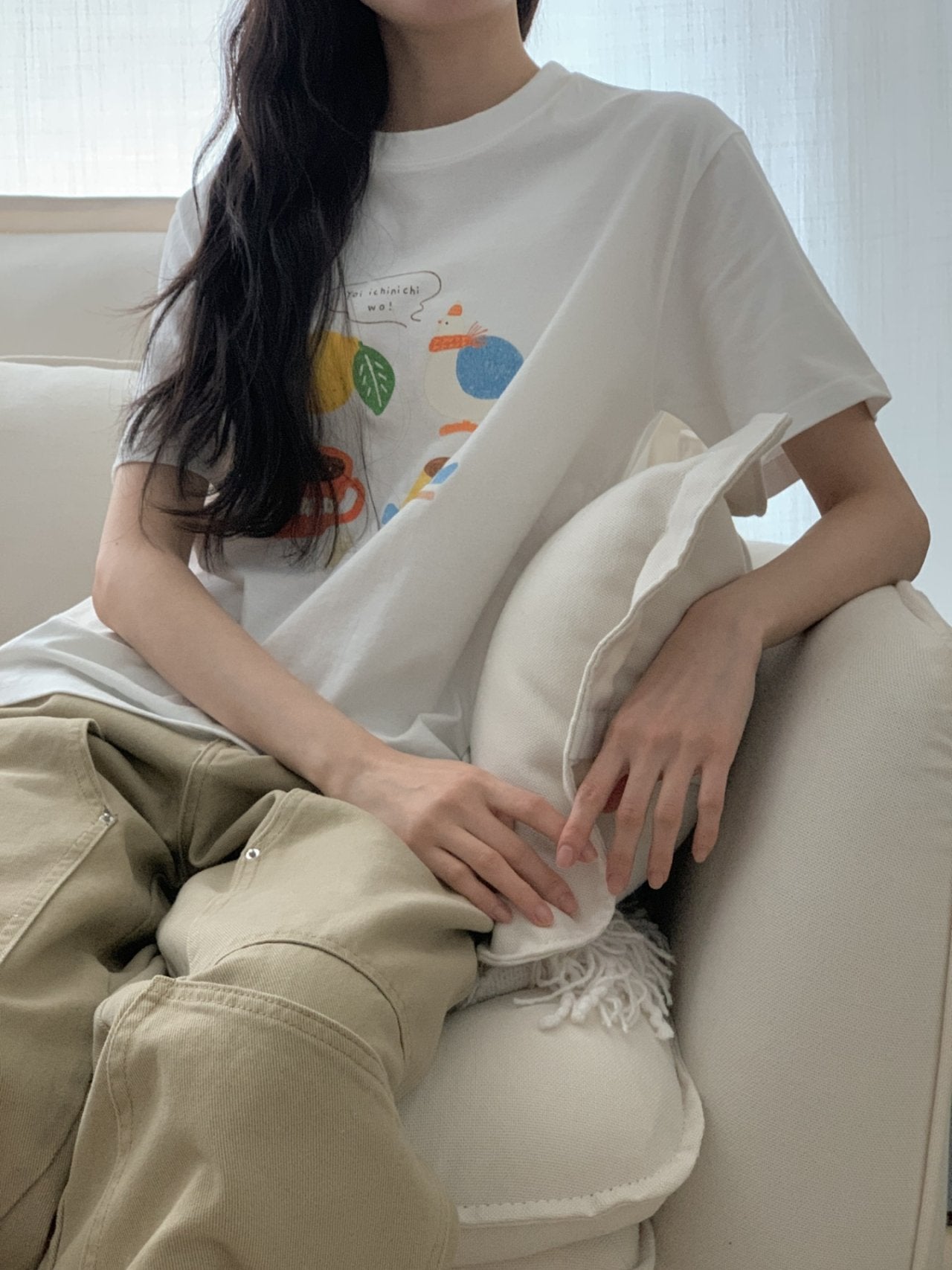 Morning Bird Graphic Cotton Tee - Luckyplanetusa
