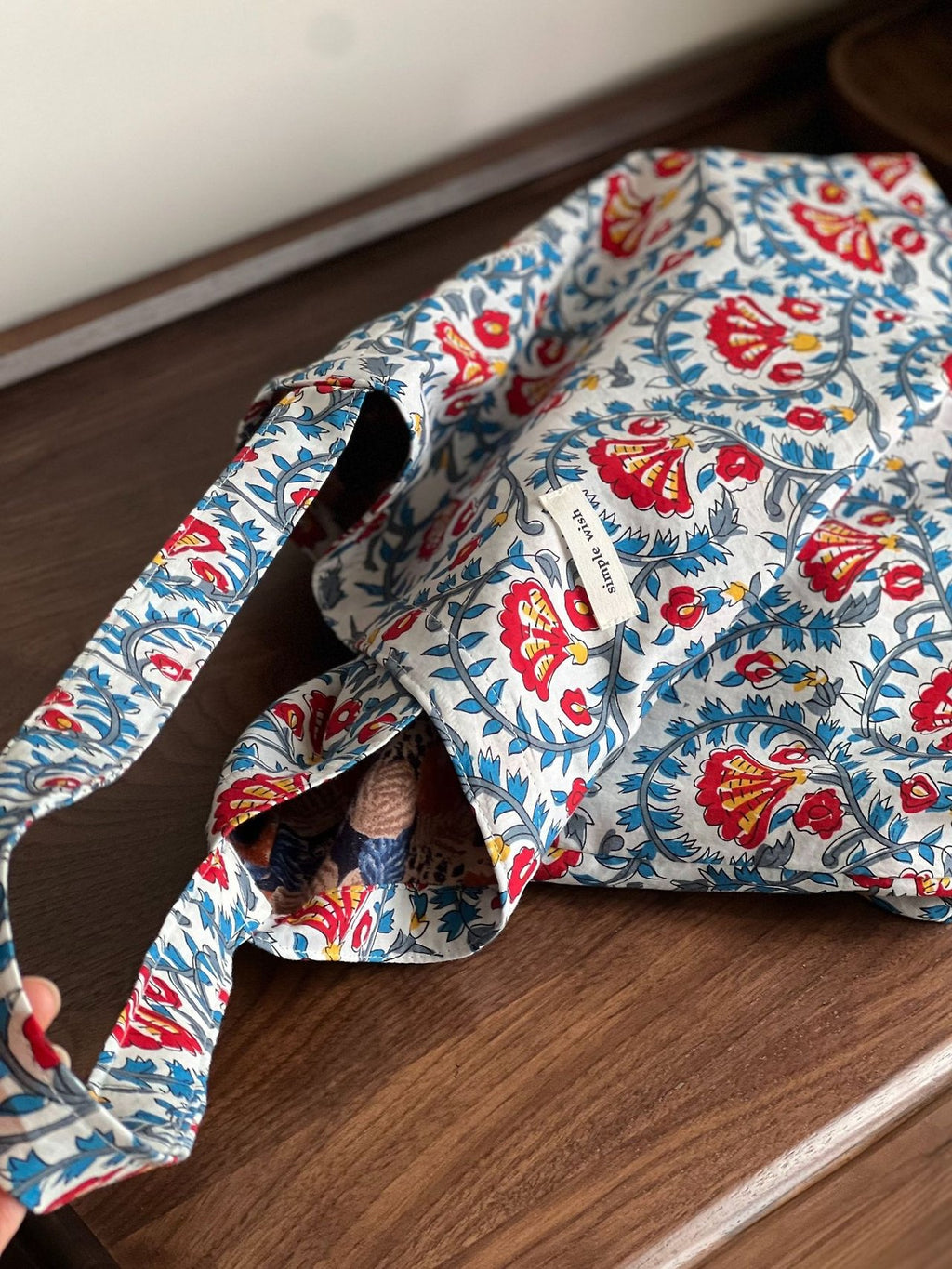 Bohemian Garden Hand Print Cotton Tote Bag - Luckyplanetusa