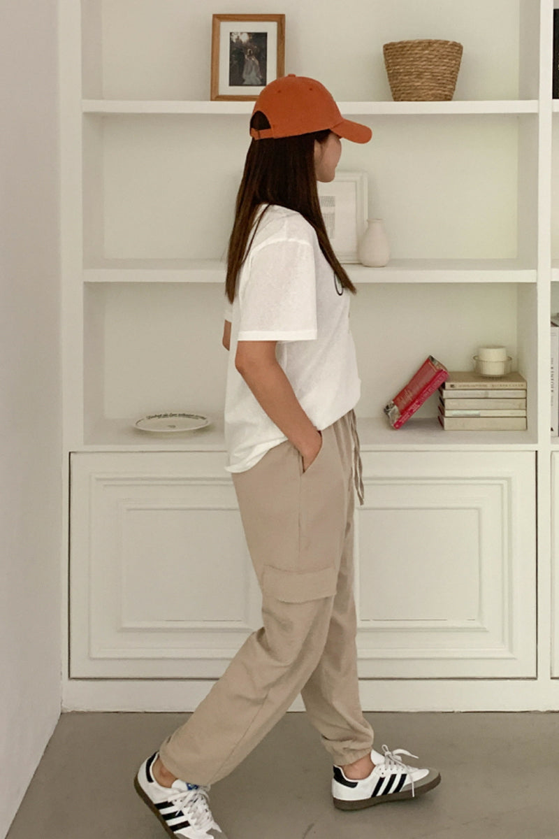 Linen Touch Utility Cargo Jogger Pants - Luckyplanetusa
