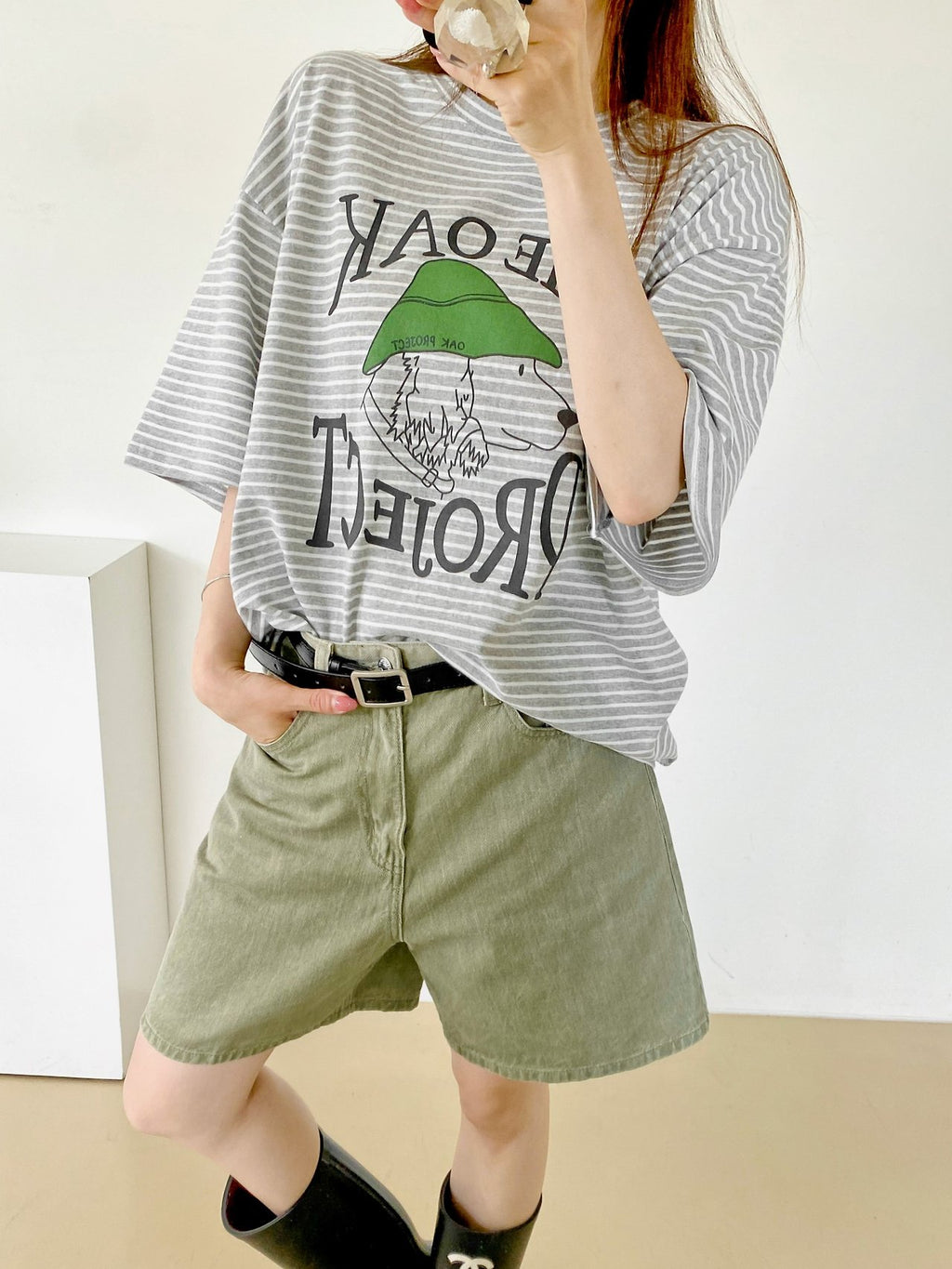Oak Project Stripe Oversized Tee - Luckyplanetusa
