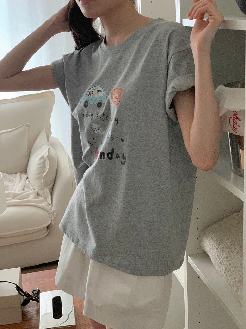 Monday Mood Graphic Cotton Tee - Luckyplanetusa