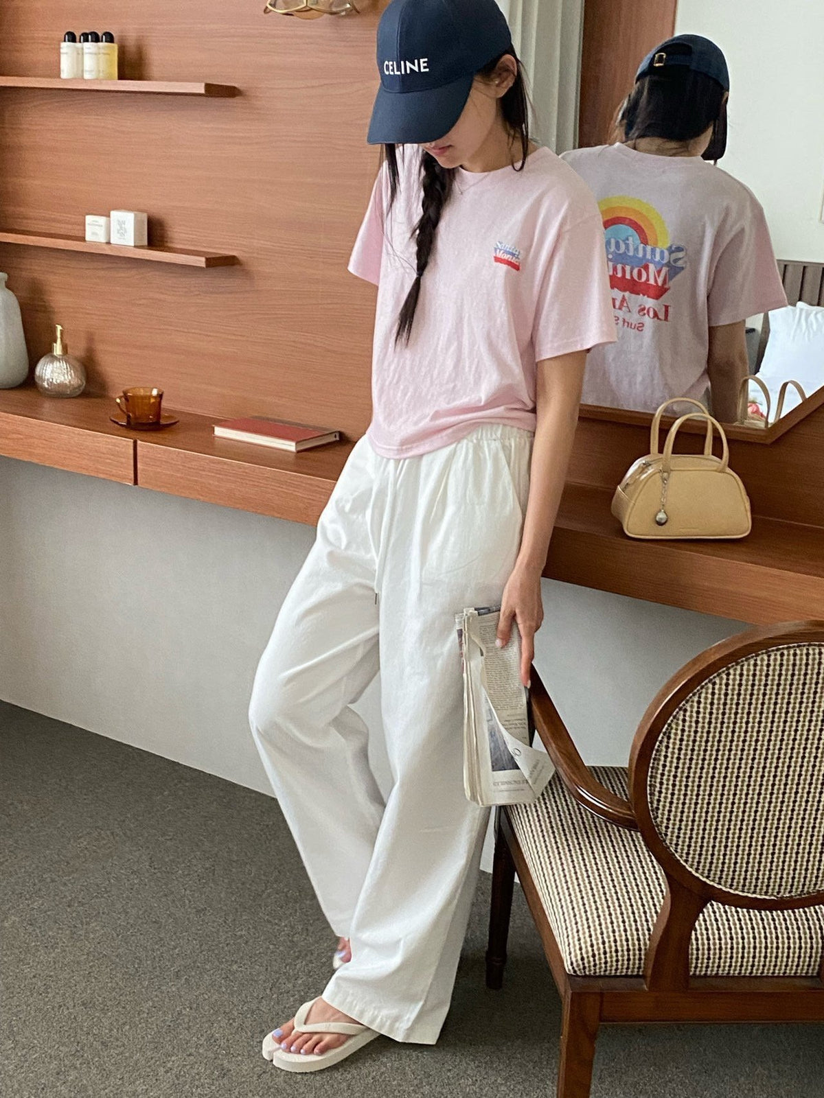 Santa Monica Vintage Crop Tee Made in Korea - Luckyplanetusa