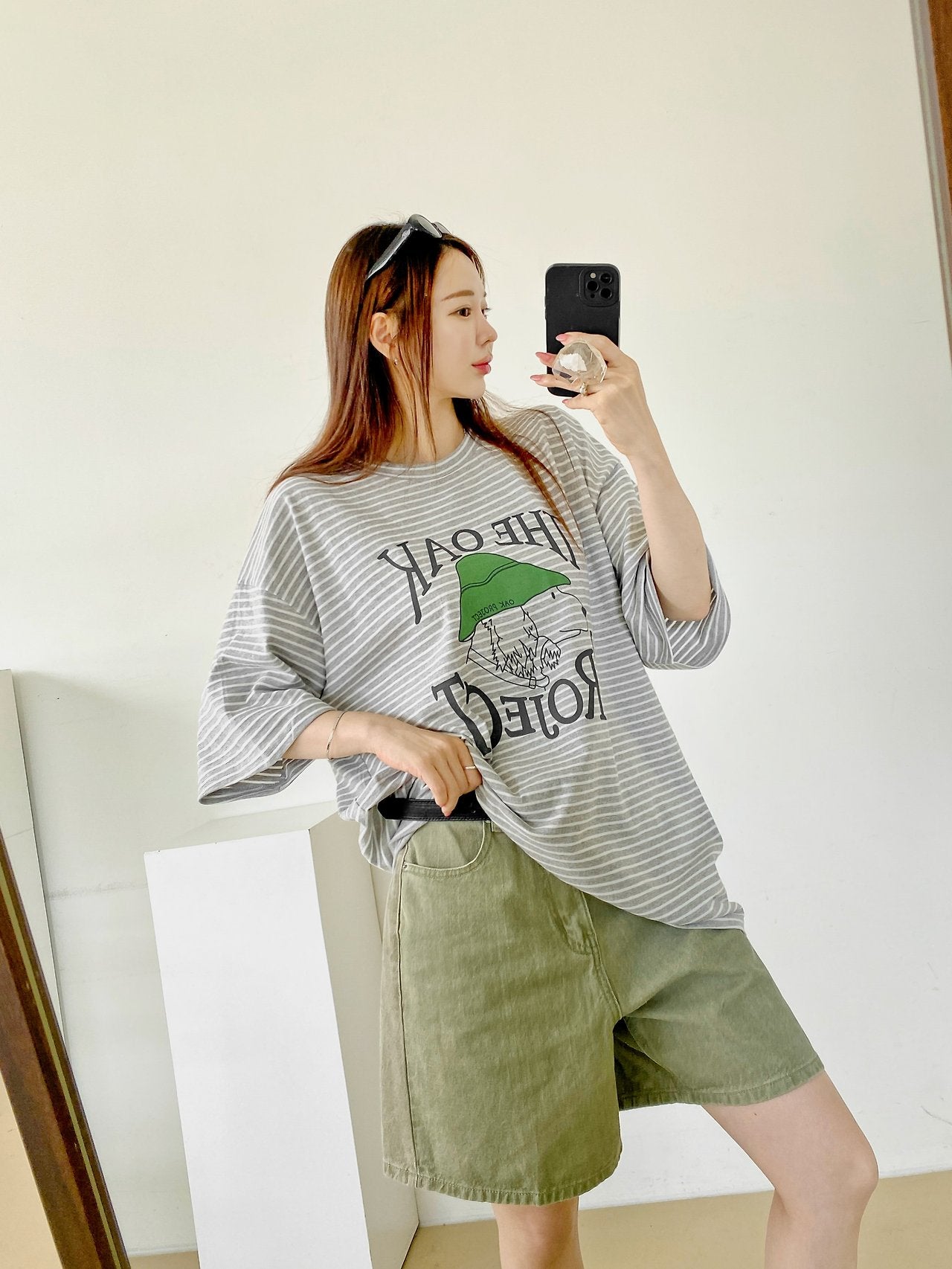 Oak Project Stripe Oversized Tee - Luckyplanetusa