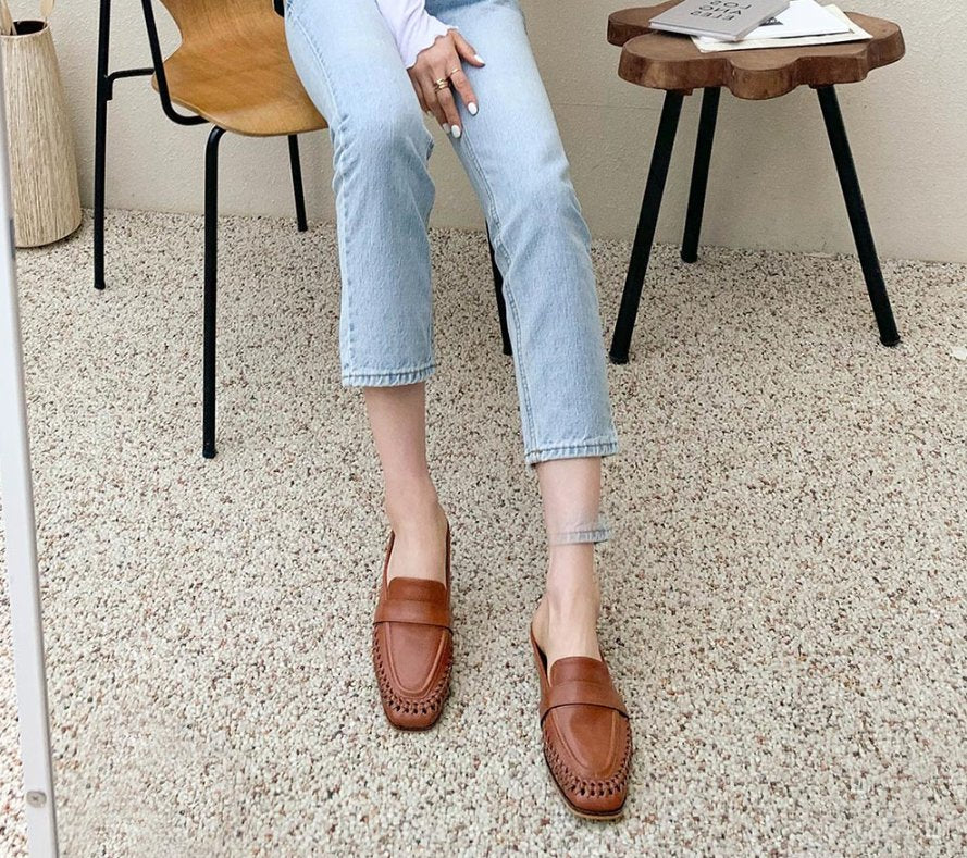 Everyday Woven Leather Mule – Soft Comfort Edition - Luckyplanetusa