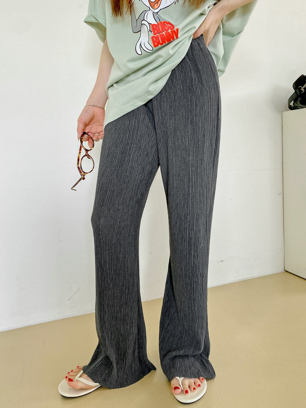 Soft Flow Pleated Wide Pants - Luckyplanetusa