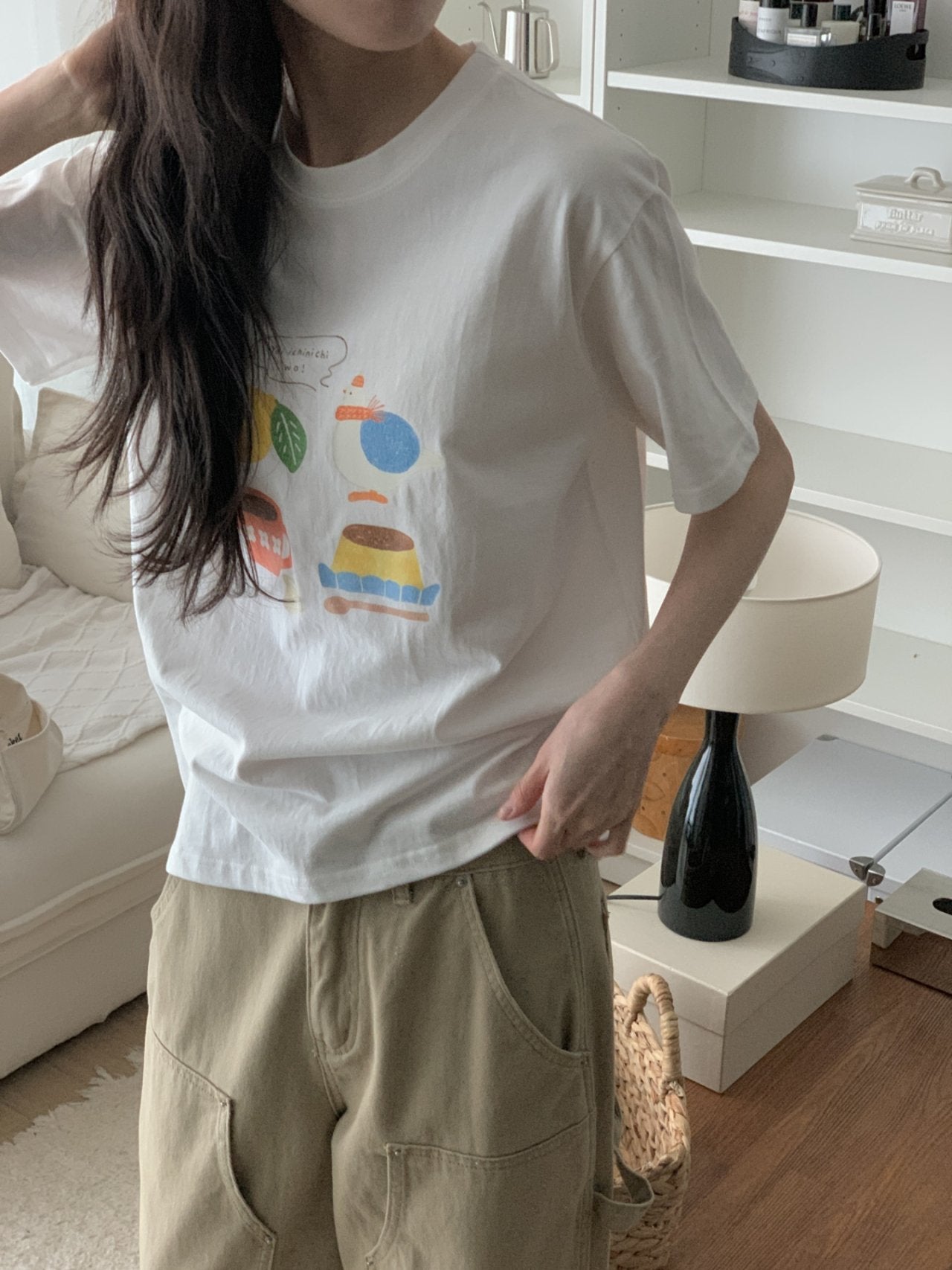 Morning Bird Graphic Cotton Tee - Luckyplanetusa
