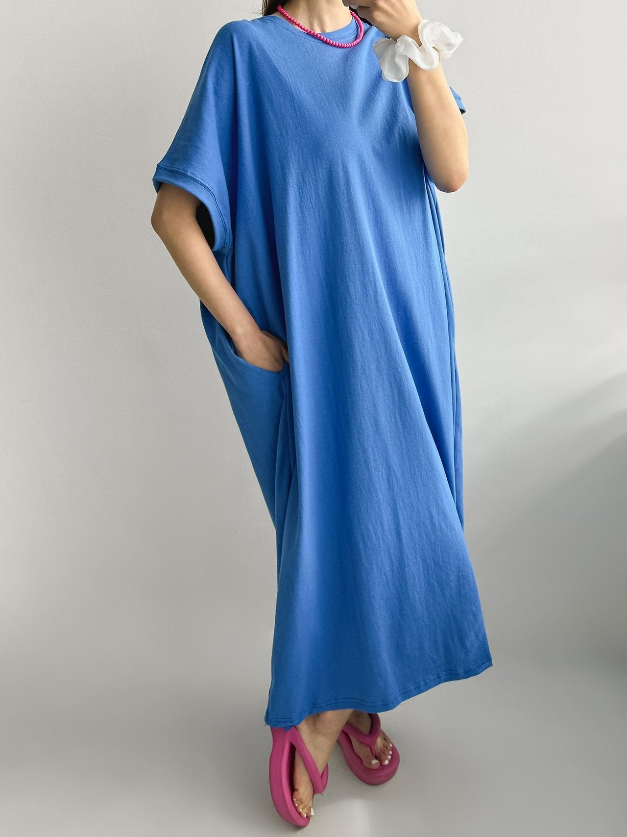 Soft Breeze Oversized Cotton Maxi Dress - Luckyplanetusa