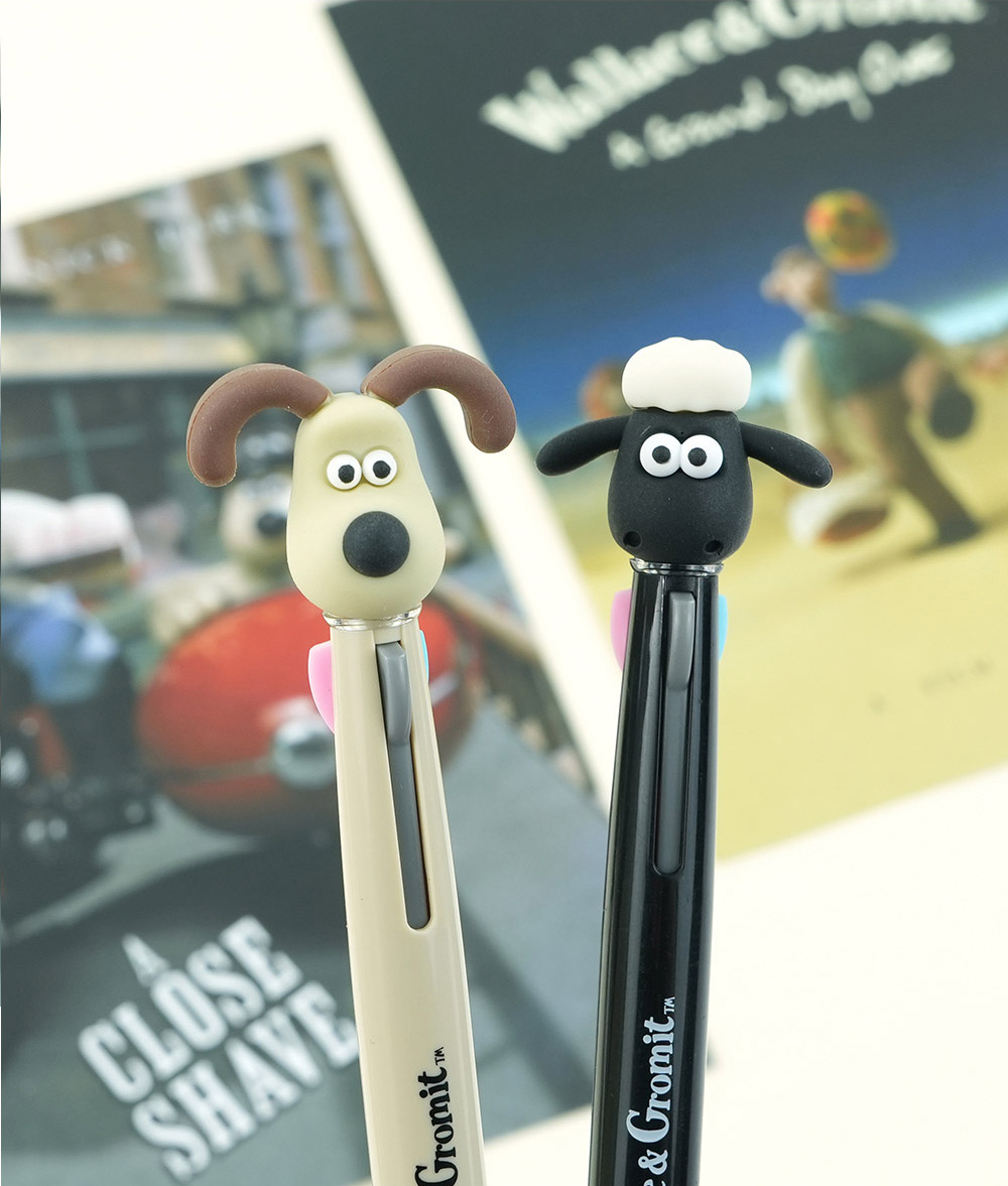 Wallace & Gromit 3-Color Figure Ballpoint Pen – 0.7mm (Gromit / Shaun)