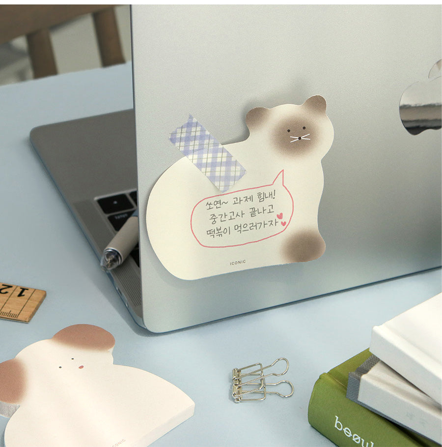 Animal Friends Mini Non-Adhesive Memo Pad – Hamster, Penguin, Dog & Cat