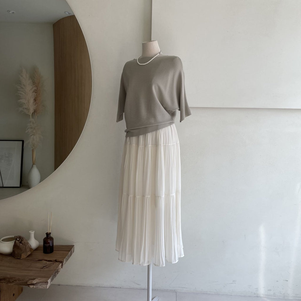 Soft Breeze Pleated Skirt Set - Luckyplanetusa