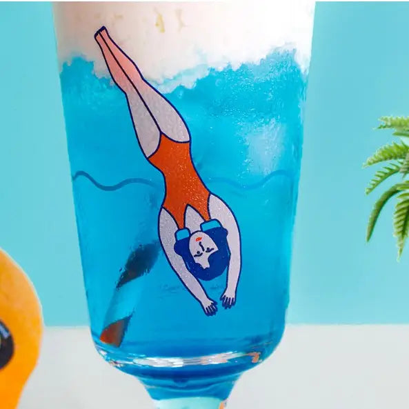 1537  Vintage Glass Cup- Large  2Pcs Gift SET Drinkware